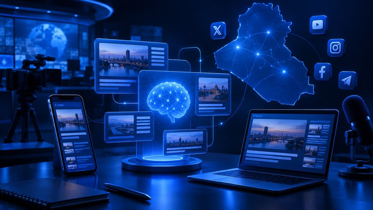 كتابة المحتوى بالذكاء الاصطناعي لصفحات الأخبار العراقية